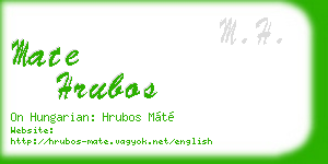 mate hrubos business card